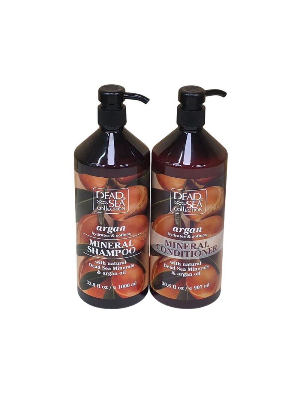 Dead Sea Collection Argan Mineral Shampoo & Conditioner Hydrates Softens Natural